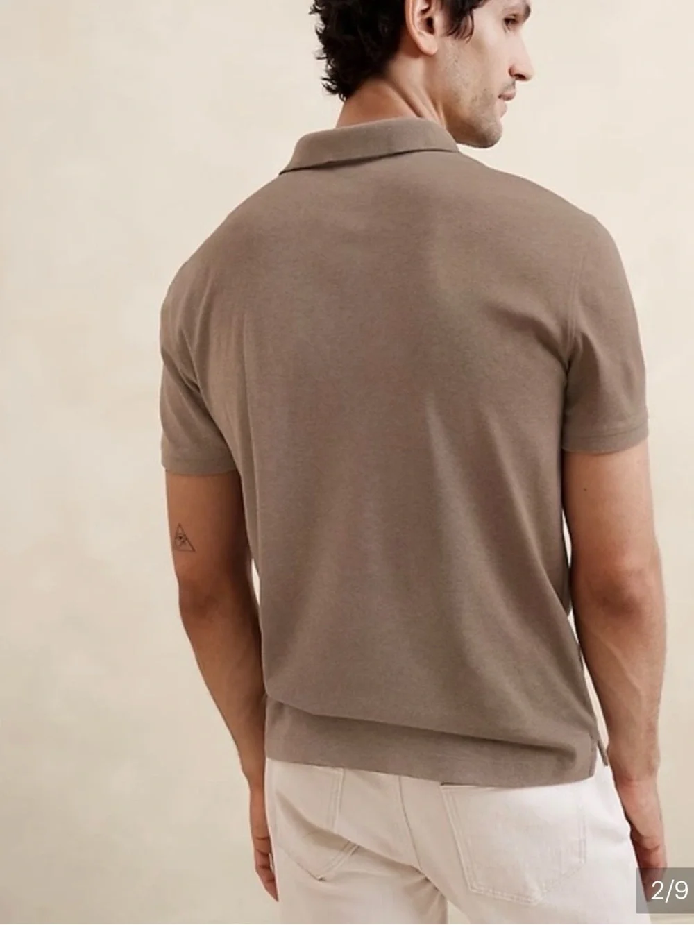 Banana Republic Luxe Touch Polo in Toasted Brown Heather, Size L